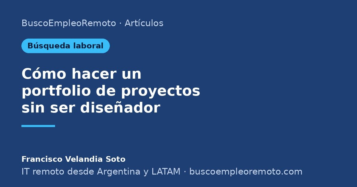 Portada: Cómo hacer un portfolio de proyectos sin ser diseñador