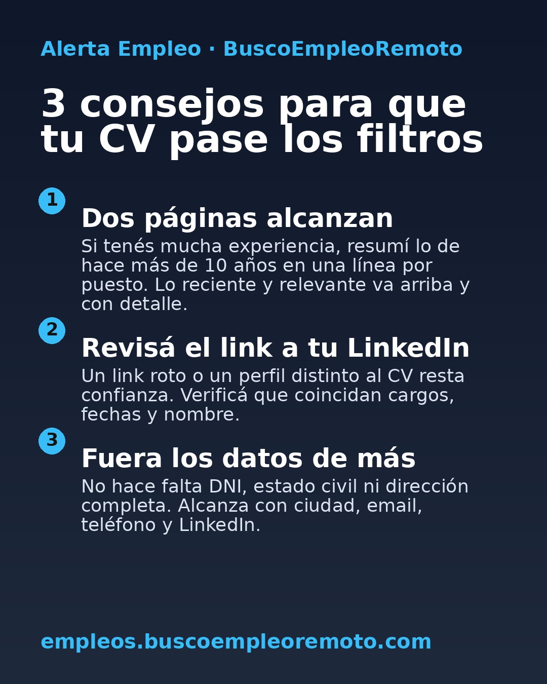 3 consejos para que tu CV pase los filtros