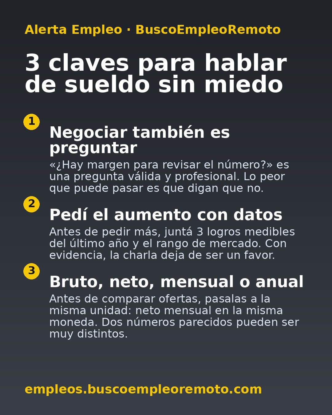 3 claves para hablar de sueldo sin miedo