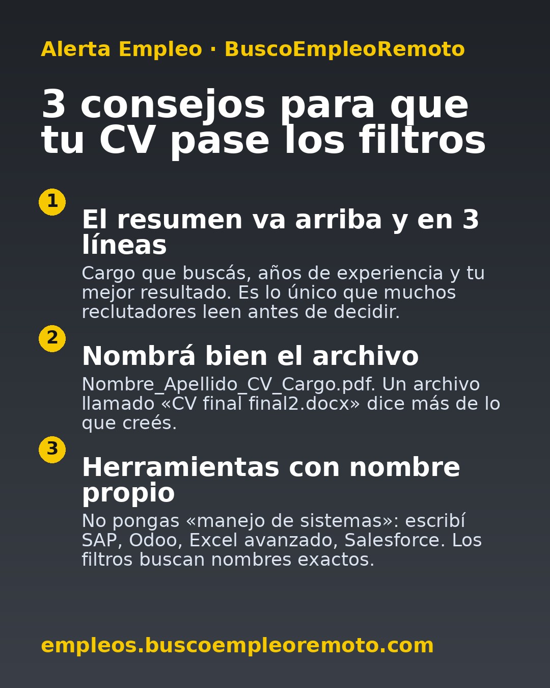 3 consejos para que tu CV pase los filtros